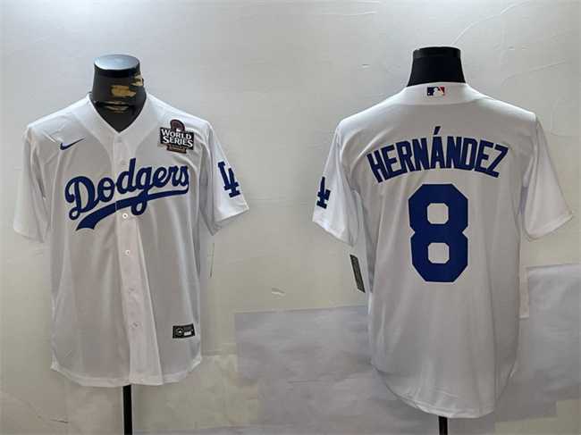 Men%27s Los Angeles Dodgers #8 Enrique Hernandez White 2024 World Series Cool Base Stitched Baseball Jersey->los angeles dodgers->MLB Jersey